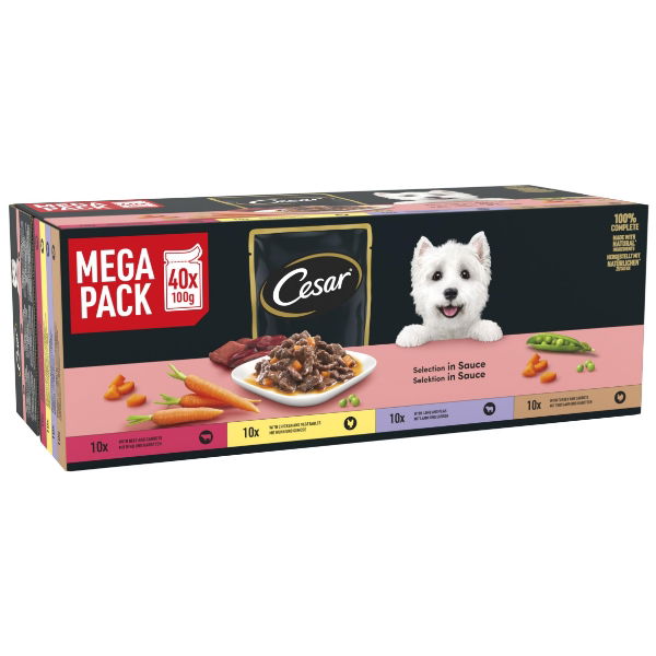 CESAR Adult Dog Pouches Sauce Selection in Gravy 40x100g