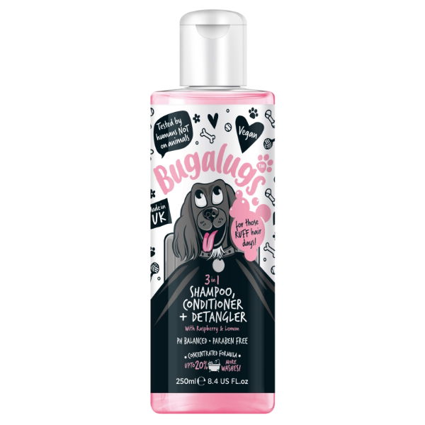 Bugalugs 3 in 1 Dog Shampoo Conditioner & Detangler 250ml