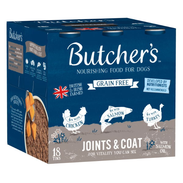 Butcher's Joints & Coat Dog Food Tins 18x390g