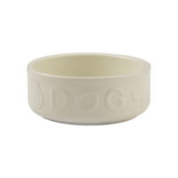 Cream Lettered Dog Bowl 15Cm M/O