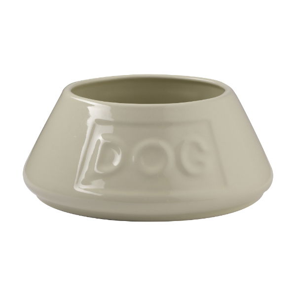 Cream Non Tip Lettered Dog Bowl 21Cm M/O