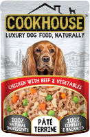 COOKHOUSE Luxury Dog Food - Terrines - Chicken with Beef & Veg - 15 x 100g