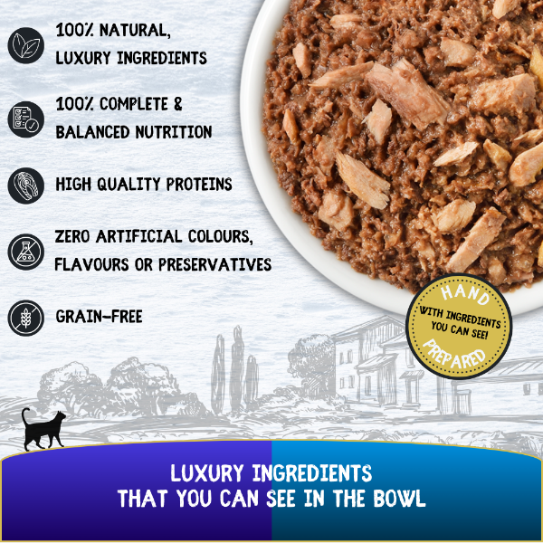 COOKHOUSE Luxury Cat Food - Terrines - Tuna with Mackerel - 6 x 70g