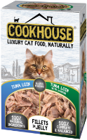 COOKHOUSE Luxury Cat Food - Fillets in Jelly - Tuna Loin with Sardine 6 x 70g