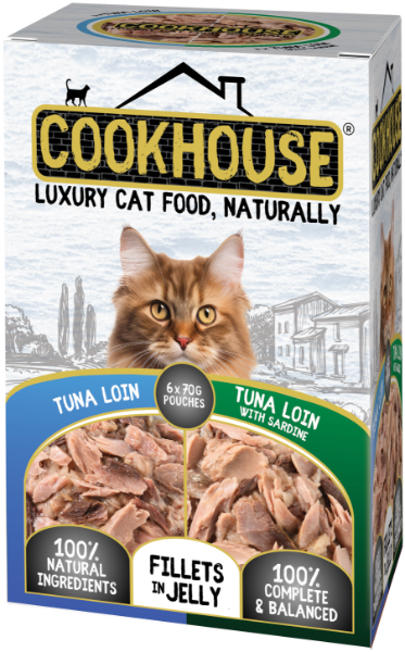 COOKHOUSE Luxury Cat Food - Fillets in Jelly - Tuna Loin with Sardine 6 x 70g