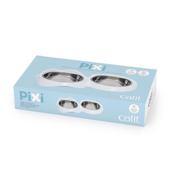 Catit Pixi Double Food Dish White