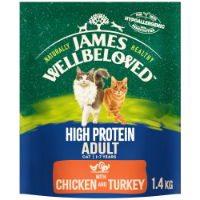 James Wellbeloved High Protein Grain Free Adult Dry Cat Food Chicken & Turkey 1.4kg