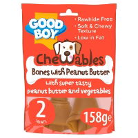 Chewables Dog Peanut Butter Medium Bones 2 Pack 158g x8