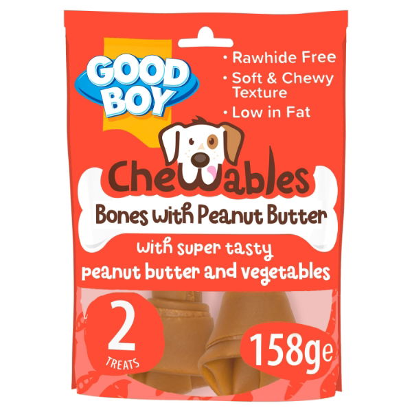 Chewables Dog Peanut Butter Medium Bones 2 Pack 158g x8