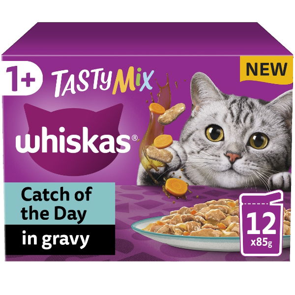 Whiskas 1+ Cat Pouches Tasty Mix Catch Of The Day In Gravy