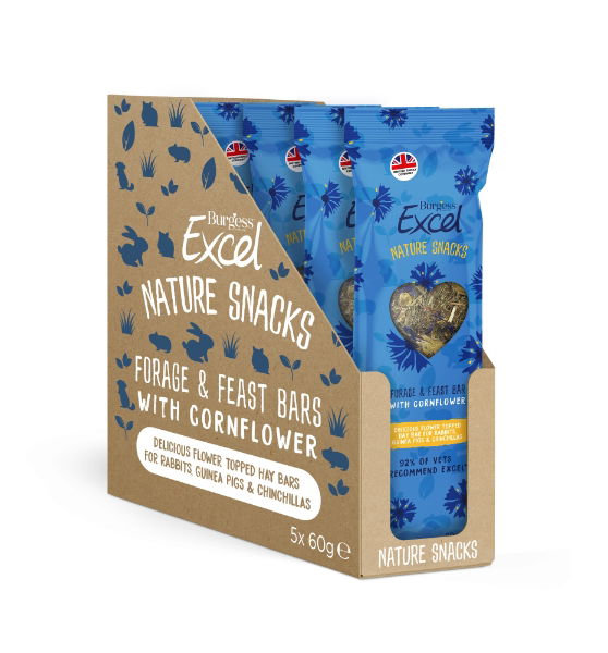 EXCEL FORAGE &  FEAST BAR CORNFLWR 60g