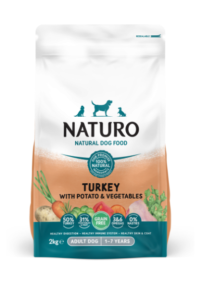 Naturo Turkey with Potato & Vegetables Dry Dog Food - 2kg