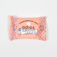 Adios Plastic Compostable Pet Wipes 25 Pack