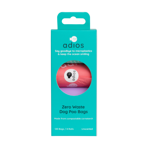 Adios Plastic Compstable Poo Bag Rainbow 8 x 15's