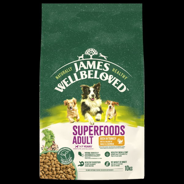 James Wellbeloved Dry Dog Superfoods Adult Turkey with Kale & Quinoa 10kg
