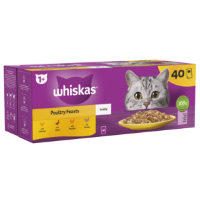 Whiskas 7+ Cat Pouches Poultry Feasts In Jelly 40x85g