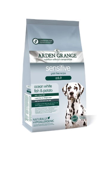 Arden Grange Sensitive Adt Ocean White Fish & Potato 12kg