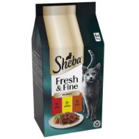 SHEBA Fresh & Fine Cat Pouches with Beef & Chicken & Lamb in Gravy 6x50g