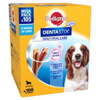 PEDIGREE DENTASTIX Daily Adult Medium Dog Treats 105 x Dental Sticks 2.7kg