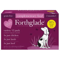 Forthglade Adt GF Multicase Just 90% Chk Lmb & Bf 12x395g