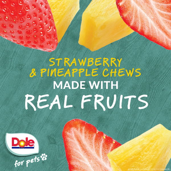Dole Dog Chews Assorted (Strawberry + Pineapple) 200g
