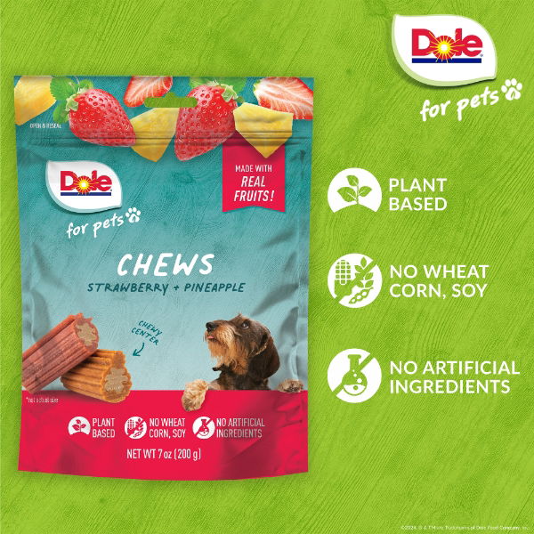 Dole Dog Chews Assorted (Strawberry + Pineapple) 200g