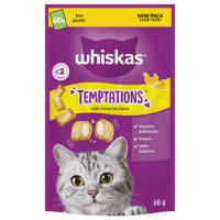 WHISKAS Temptations Cat Treats with Chicken & Cheese 60g