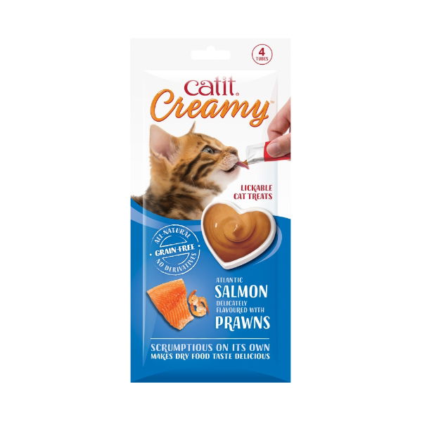 Catit Creamy Treats Salmon & Prawns 4 x 10g