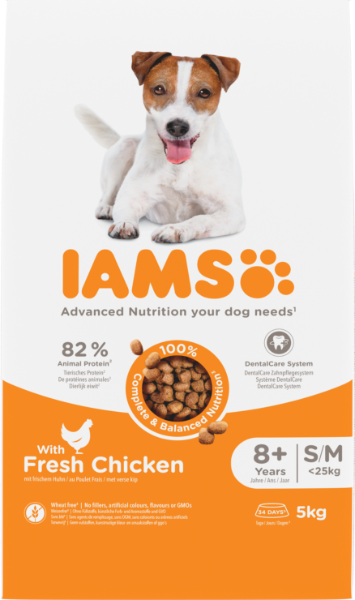 Iams For Vitality Senior Small & Medium Dog Food With Fresh Chicken 5kg