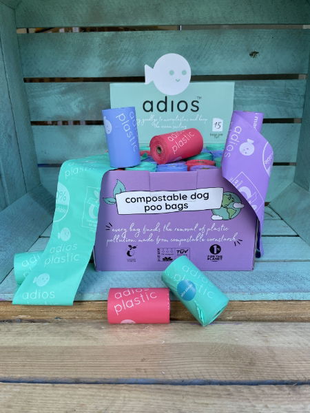 Adios Plastic POS Counter Top Unit includes 50 Rolls
