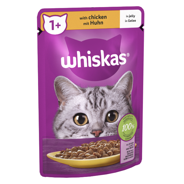 Whiskas 1+ Cat Pouches With Chicken In Jelly 85g