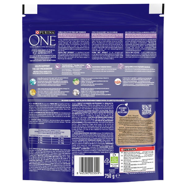 Purina One Sensitive Adult Dry Cat Food Turkey 750g