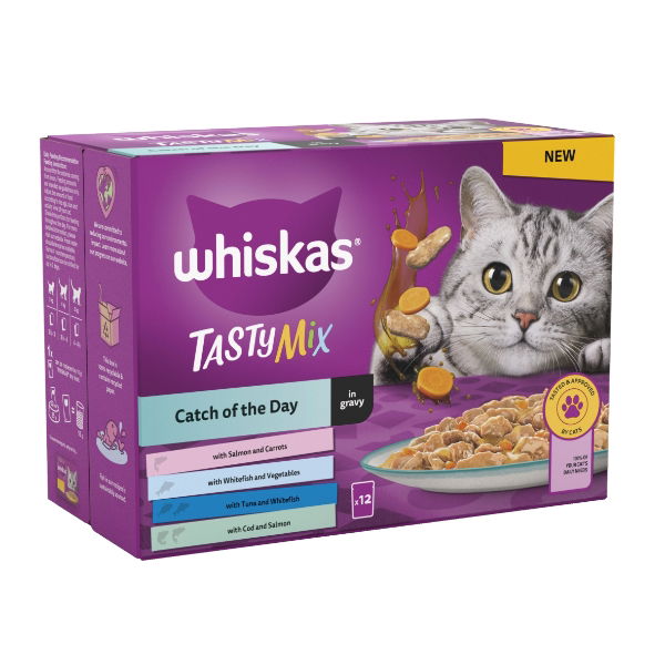 Whiskas 1+ Cat Pouches Tasty Mix Catch Of The Day In Gravy