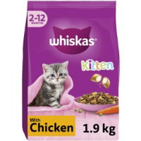 Whiskas 2-12mths Cat Complete Dry With Chicken 1.9kg