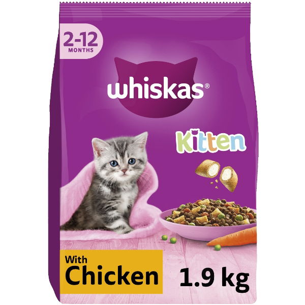 Whiskas 2-12mths Cat Complete Dry With Chicken 1.9kg