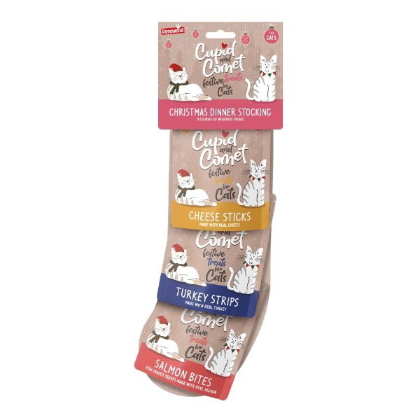 Rosewood Cupid and Comet Christmas Dinner Cat Stocking