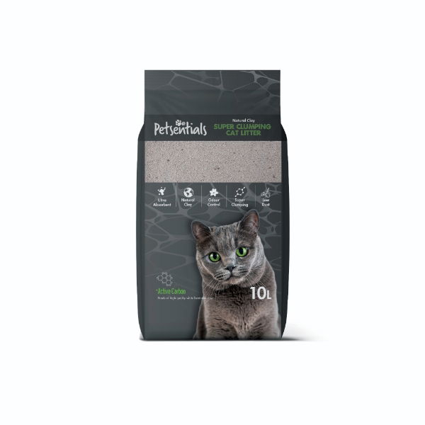 Petsentials Super Clumping Litter + Activated Carbon 10ltr