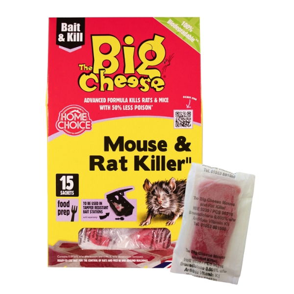 The Big Cheese Mouse & Rat Killer Past Sachets Pk15