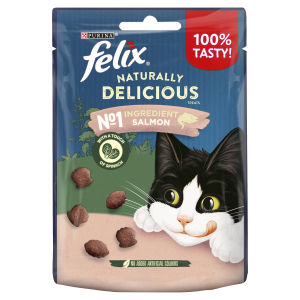 Felix Naturally Delicious Cat Treats Salmon and Spinach 50g