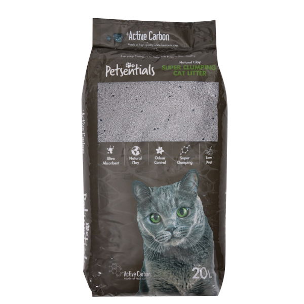 Petsentials Super Clumping Litter + Activated Carbon 20ltr