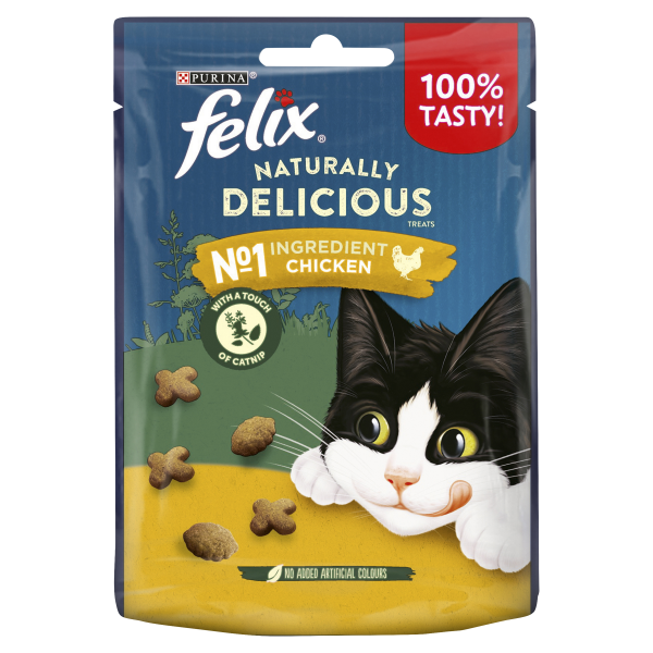 Felix Naturally Delicious Cat Treats Chicken and Catnip 50g