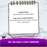 COOKHOUSE Luxury Cat Treats - Freeze Dried - 100% Duck Breast