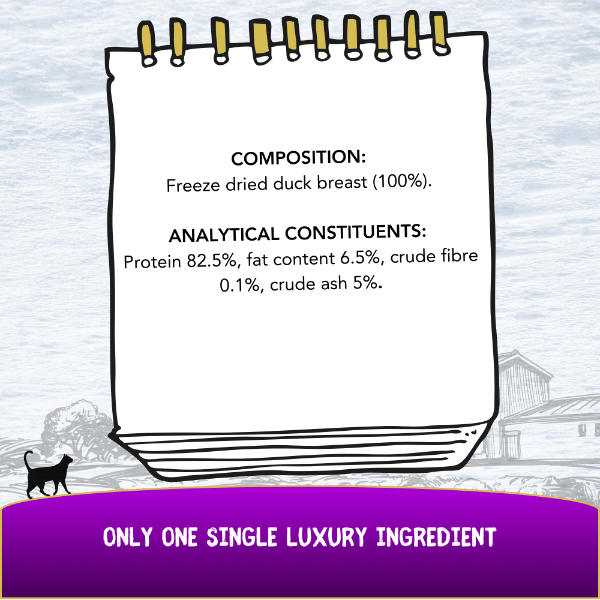COOKHOUSE Luxury Cat Treats - Freeze Dried - 100% Duck Breast