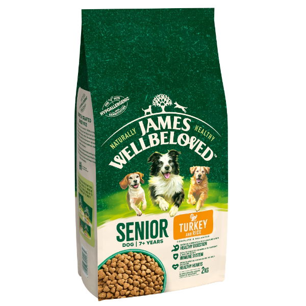 James Wellbeloved Senior Complete Dry Dog Food Turkey & Rice 2 kg