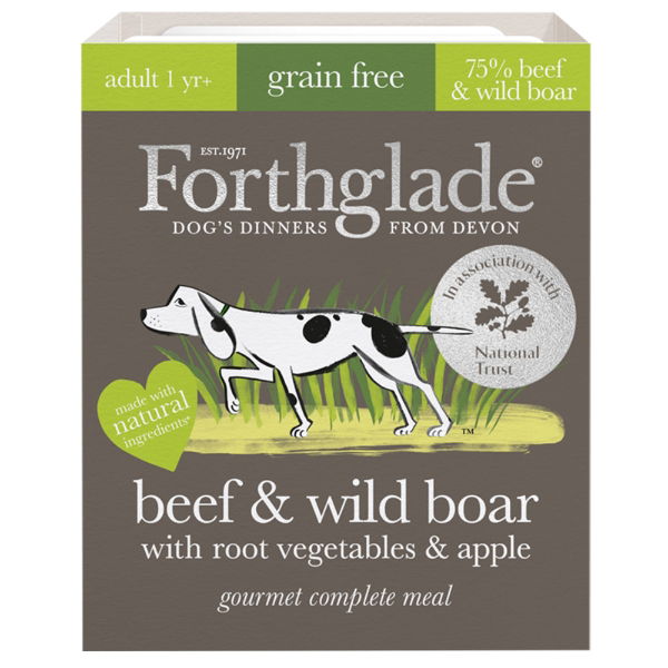Forthglade Adult GF Gourmet Comp Beef & Wild Boar 395g