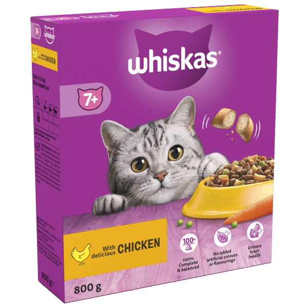 Whiskas 7+ Cat Complete Dry With Chicken 800g