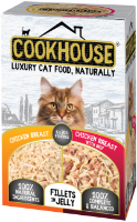 COOKHOUSE Luxury Cat Food - Fillets in Jelly - Chicken with Beef 6 x70g