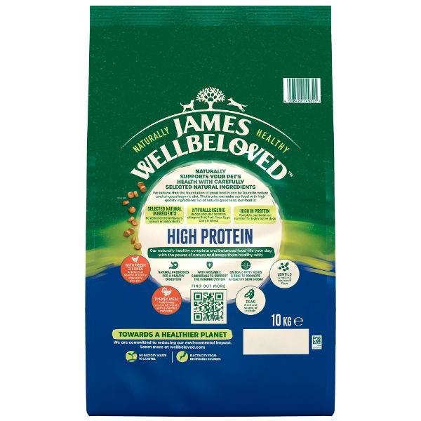 James Wellbeloved High Protein Grain Free Adult Dry Dog Food Chicken & Turkey 10kg
