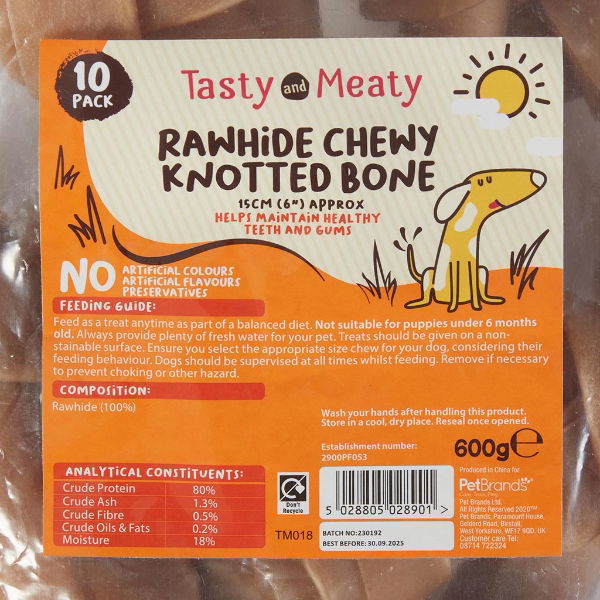 Tasty & Meaty Rawhide Chew Knotted Small 10 pack