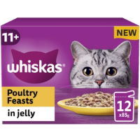 Whiskas 11+ Cat Pouches Poultry Feasts In Jelly 12x85g